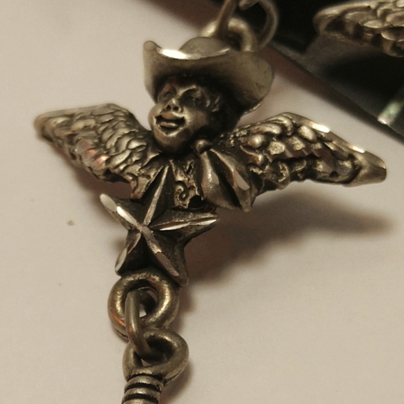 🆕 Earrings American Made Pewter Cowboy Angel Tribal Feathers French Wires NWT - Picture 2 of 7